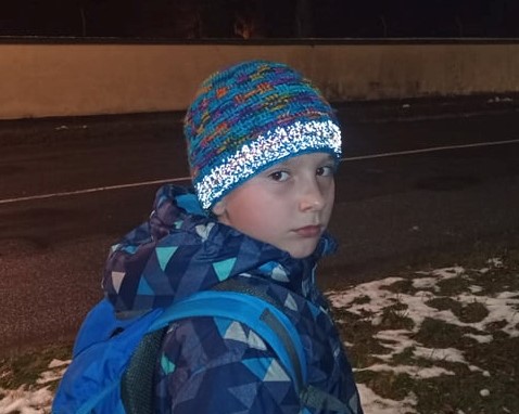 Reflexní nit připlétací pevná 50 m - šedo-bílá