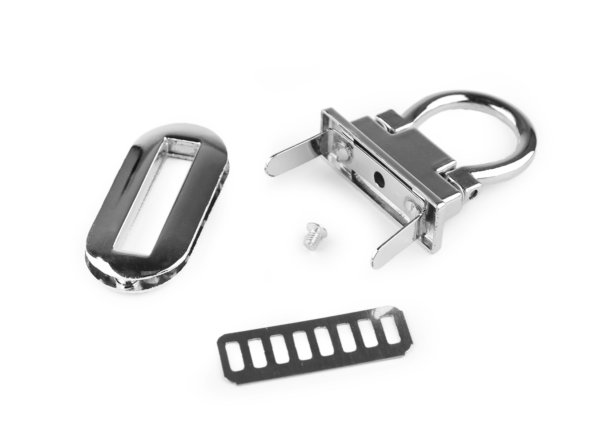 Sada zapínání na kabelku - 20 x 42 mm, nikl 