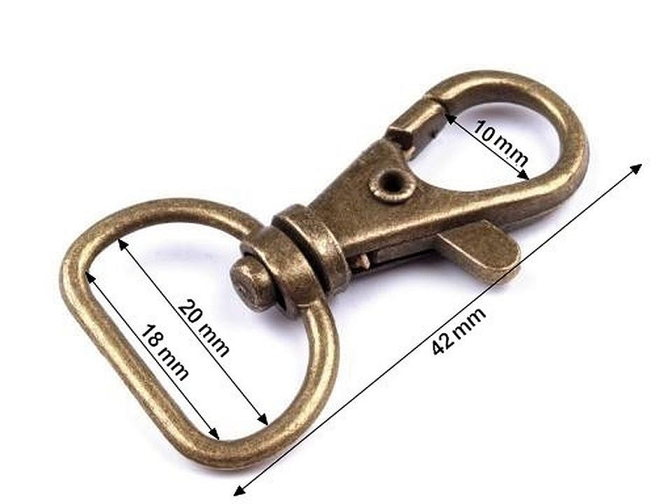 Kovová karabina průvlek 18 mm - různé barvy