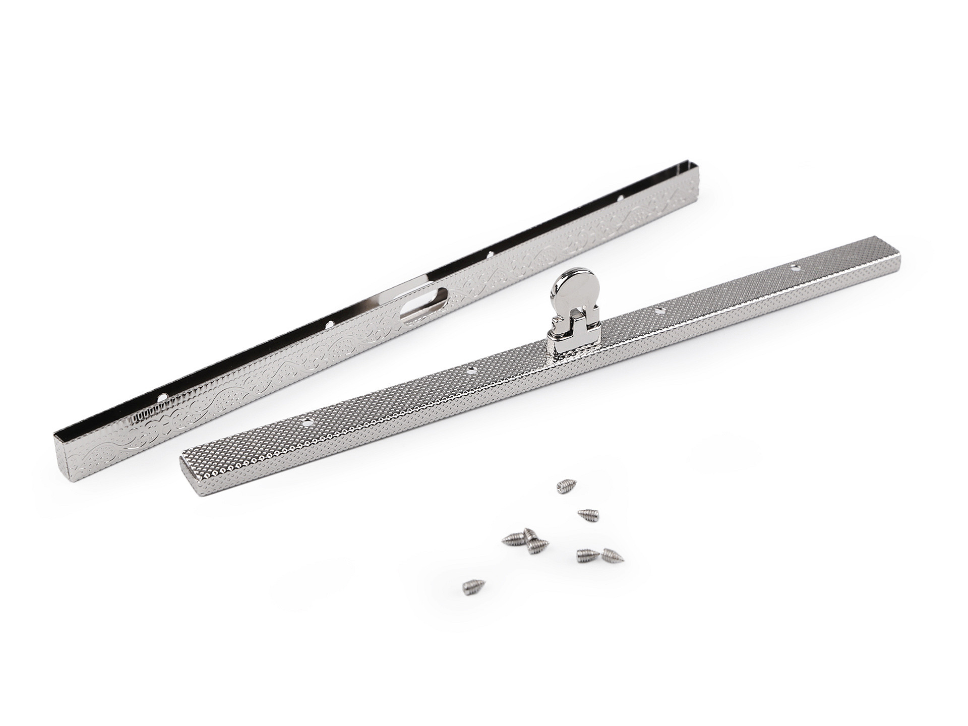 Rámeček na výrobu kabelky s ornamentem 19 cm vkládací, nikl