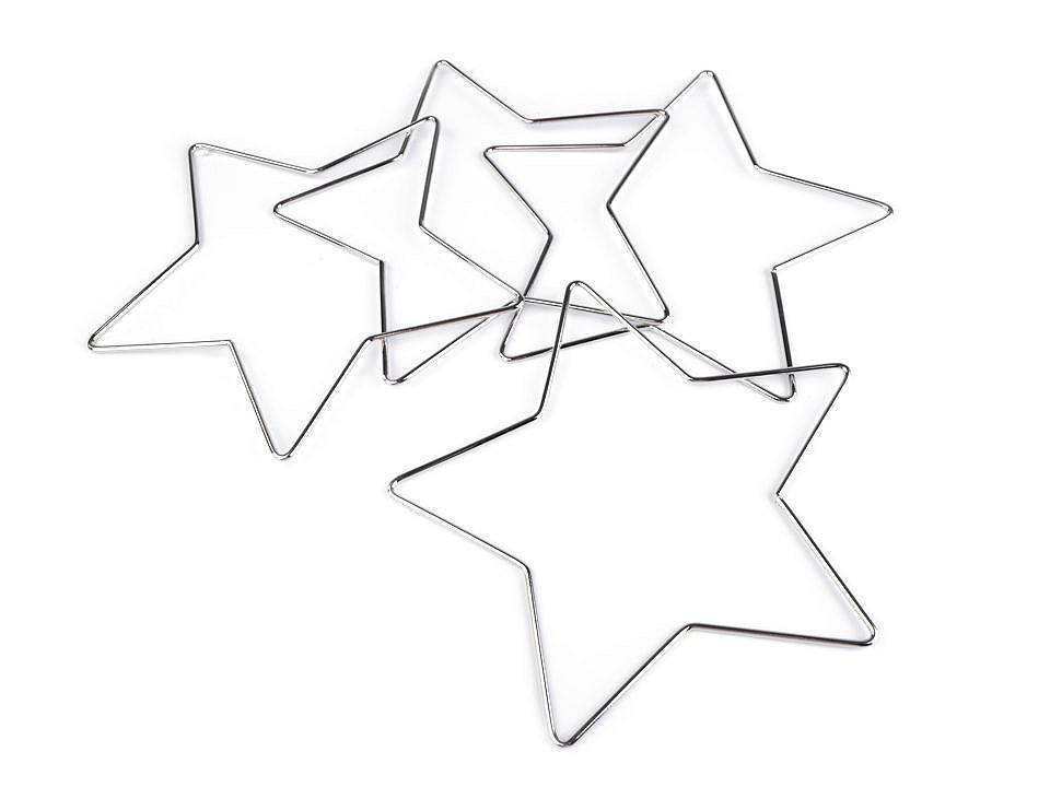 Kovová hvězda vánoční pro tvoření - průměr 20 cm nikl