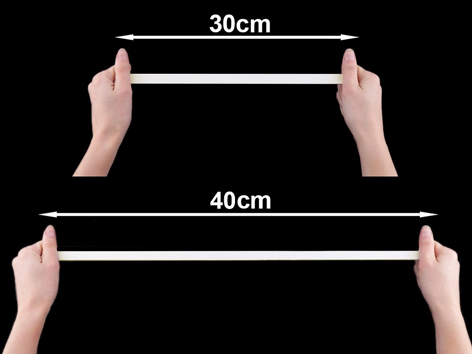Guma, pruženka plochá, ramínková, šíře 12 mm, bílá