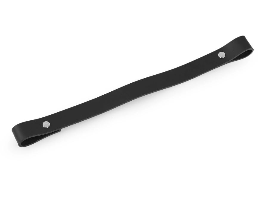 Kožené ucho na tašku - šíře 2 cm, délka 30 cm, černá