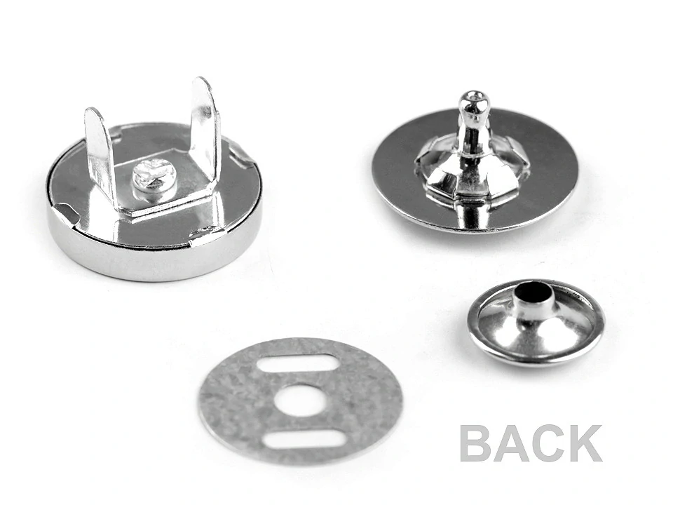 Magnetické zapínání 1,8 cm s nýtkem - černý nikl