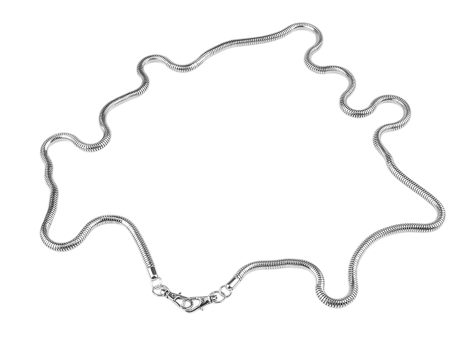 Řetízek na kabelky kulatý s karabinou, délka 120 cm, průměr 6,5 mm