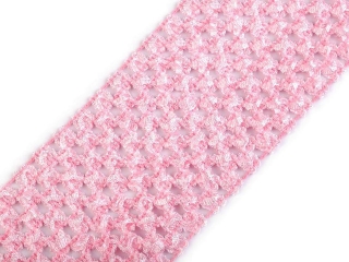Síťovaná pruženka šíře 7 cm - světle růžová
