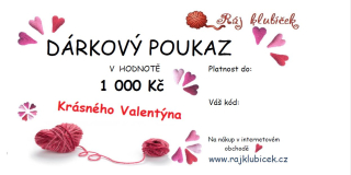 Dárkový poukaz VALENTÝN v hodnotě 1000 Kč