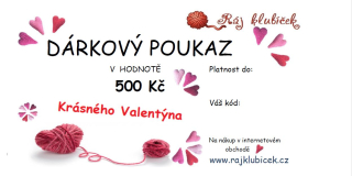 Dárkový poukaz VALENTÝN v hodnotě 500 Kč