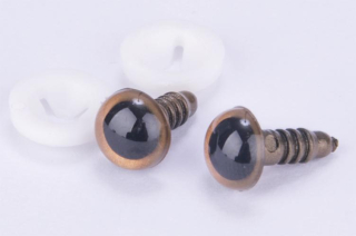Očička bezpečnostní 1 cm metalická hnědá - 2 ks