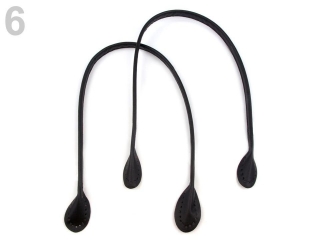 Ucha na tašky z eko kůže černé, délka 60 cm