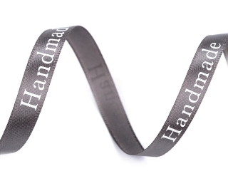 Saténová stuha Hand made - šíře 9 mm, délka 13,5 m šedá