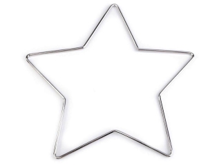 Kovová hvězda vánoční pro tvoření - průměr 20 cm nikl