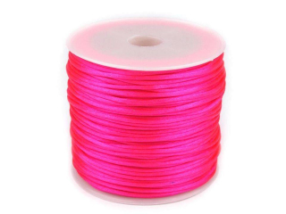 Saténová šňůrka - průměr 1 mm, cca 30 m - pink