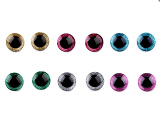 Očička 3D glitrová 2,5 cm různé barvy - 2 ks