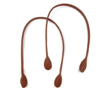 Ucha na tašky z eko kůže hnědá koňak, délka 60 cm