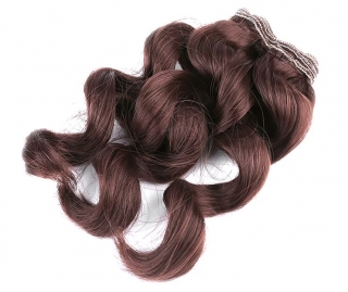 Vlasy pro panenku S 25cm, vlnité - č. 2 hnědá