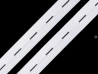 Guma, pruženka dírkovaná šíře 2 cm, 1 m - bílá