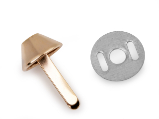 Kovové nožičky na kabelku 12 mm, dvounožkový hřbet, zlatý