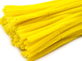 Chlupaté modelovací drátky 5 ks - průměr 6 mm, 30 cm, žluté