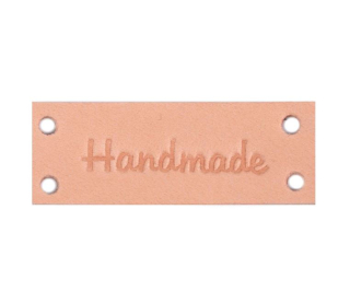Kožená cedulka Handmade - 16 x 44 mm, světlá přírodní