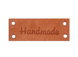 Kožená cedulka Handmade - 16 x 44 mm, střední přírodní