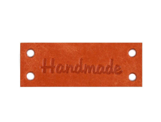 Kožená cedulka Handmade - 16 x 44 mm, hnědý koňak