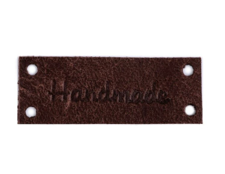 Kožená cedulka Handmade - 16 x 44 mm, hnědá