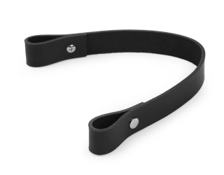 Kožené ucho na tašku - šíře 2 cm, délka 30 cm, černá