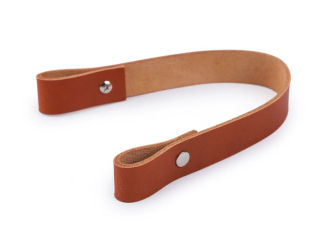 Kožené ucho na tašku - šíře 2 cm, délka 30 cm, hnědý koňak
