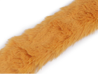 Dekorační kožešina šíře 5 cm, délka 100 cm - hořčicová