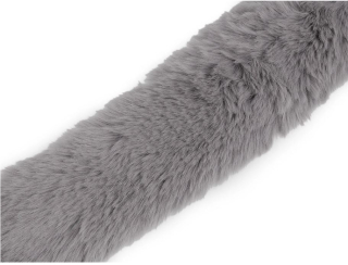 Dekorační kožešina šíře 5 cm, délka 100 cm - šedá
