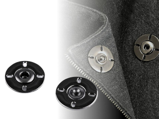 Designové patentky / druky - průměr 21 mm černý nikl