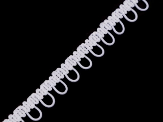 Prýmek s pružným očkem šíře 15 mm - 1 m, různé barvy