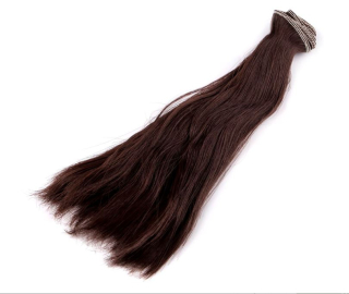 Vlasy pro panenku S 20cm - č. 11 hnědé