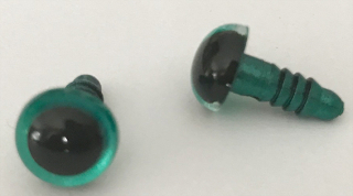 Očička bezpečnostní 1,2 cm metalická zelená - 2 ks