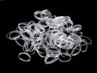 Malé gumičky do vlasů, transparentní  - cca 100 ks